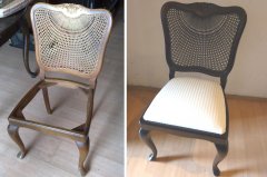 Chippendale Stuhl unrestauriert und nach der Restaurierung